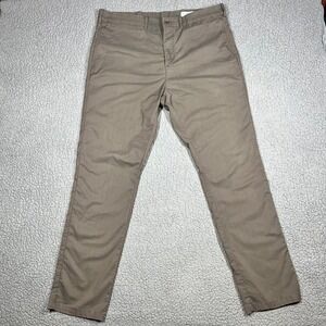 Hill City Mens Everyday Slim Fit Chino Pants Taupe Brown 36x32 Stretch Cotton